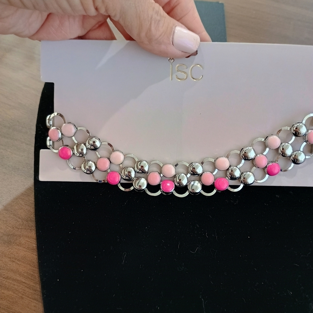 Pink and Silver Women's Choker Necklace